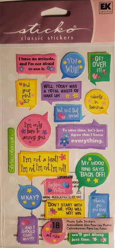 Sticko - flat sticker sheets - brat captions