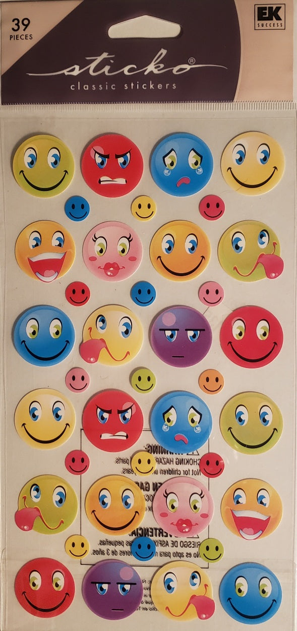 Sticko - flat sticker sheets - birthday smily faces