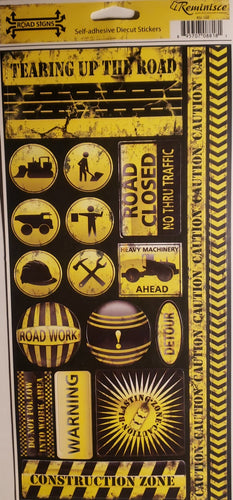 Reminisce -  cardstock sticker - road signs construction signs