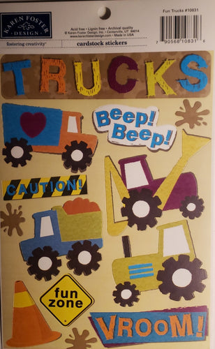 Karen Foster Cardstock Sticker - fun trucks