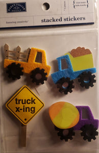 Karen Foster stacked Sticker - kids trucks