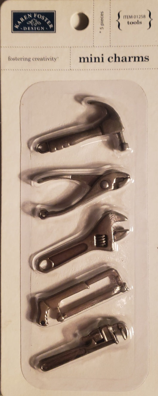 Karen Foster  mini metal charms - tools