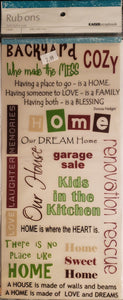 Kaiser crafts rub ons sheet -  home words