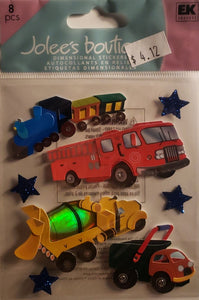 Jolee's by you Boutique Dimensional Sticker -  trucks and trains  - medium pack