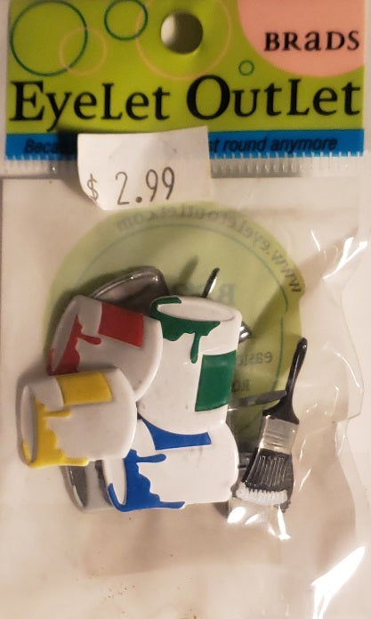 Eyelet outlet - brads - paint cans and brush  mates