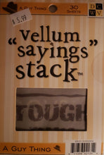 Load image into Gallery viewer, Die cuts with a view DCWV - quote stack book - a guy thing vellum quote sayings stack