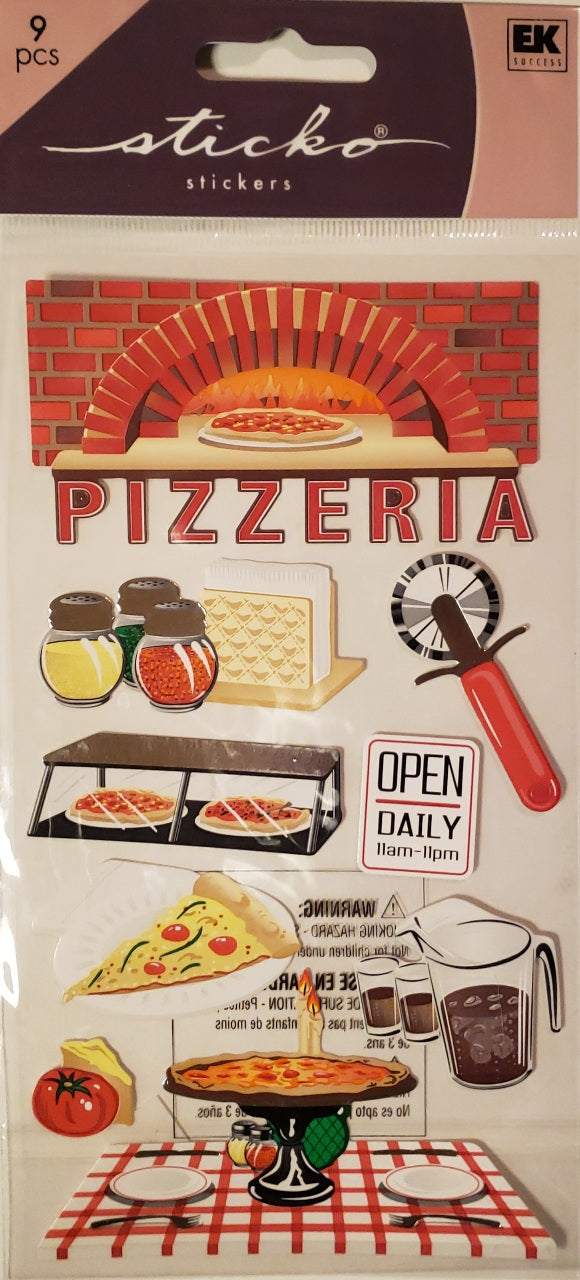 Sticko -  flat sticker sheet -  pizzeria