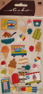 Sticko -  flat sticker sheet -  ice cream truck glitter