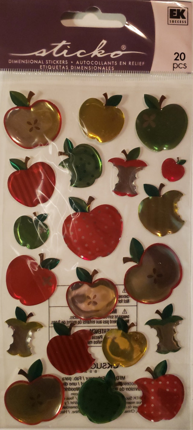 Sticko  - dimensional sticker sheets - epoxy delicious apples