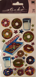 Sticko  - dimensional sticker sheets - epoxy sweet donuts