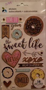 Momenta  - dimensional sticker sheets - the sweet life donuts