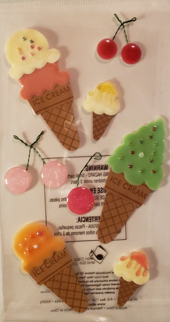 Jolee's by you Boutique Dimensional Sticker - Ice Cream cones - x large pack