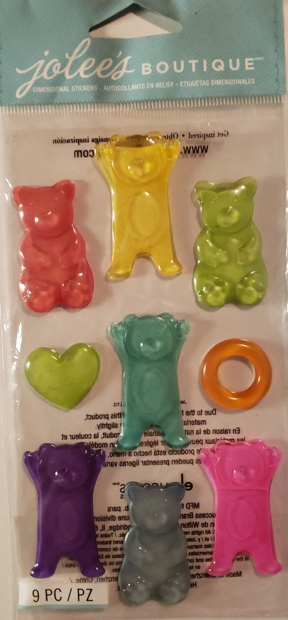 Jolee's by you Boutique Dimensional Sticker - bright bears - x large pack
