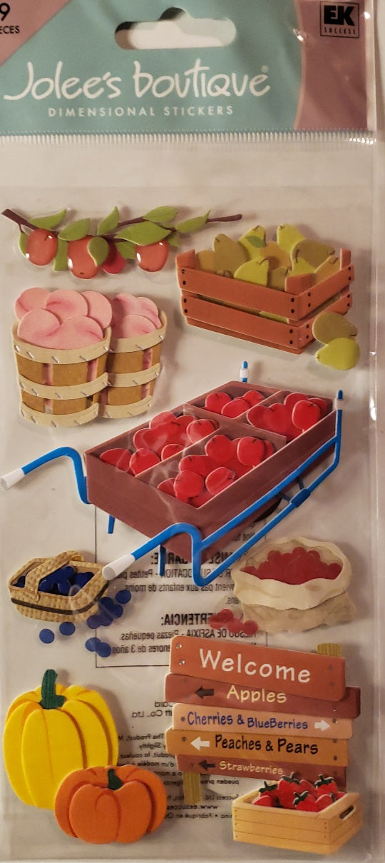 Jolee's by you Boutique Dimensional Sticker - fruit picking - x large pack