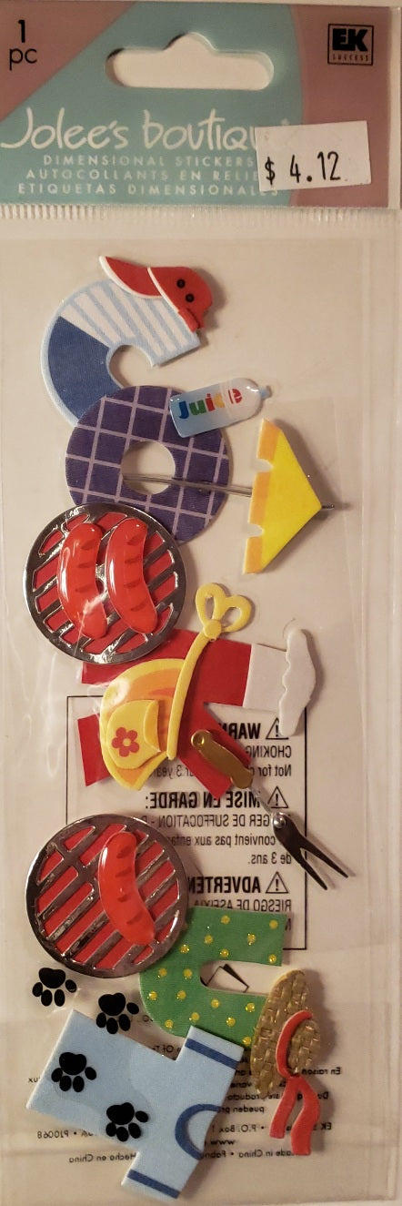Jolee's by you Boutique Dimensional Sticker - cook out title - skinny large pack