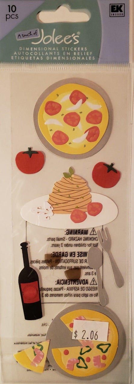 Jolee's by you Boutique Dimensional Sticker - Italian food - skinny large pack