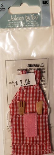 Jolee's Boutique Dimensional Sticker -  apron utensils - tall small pack