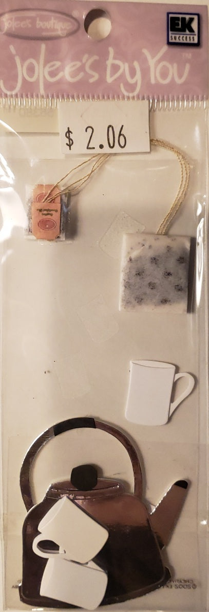 Jolee's Boutique Dimensional Sticker -  pot of tea - tall small pack