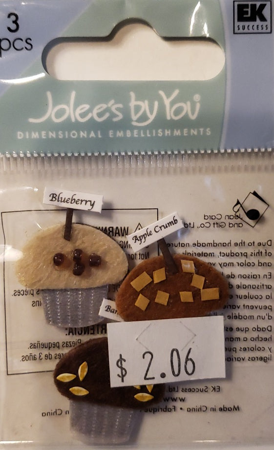 Jolee's Boutique Dimensional Sticker - muffins - x small pack