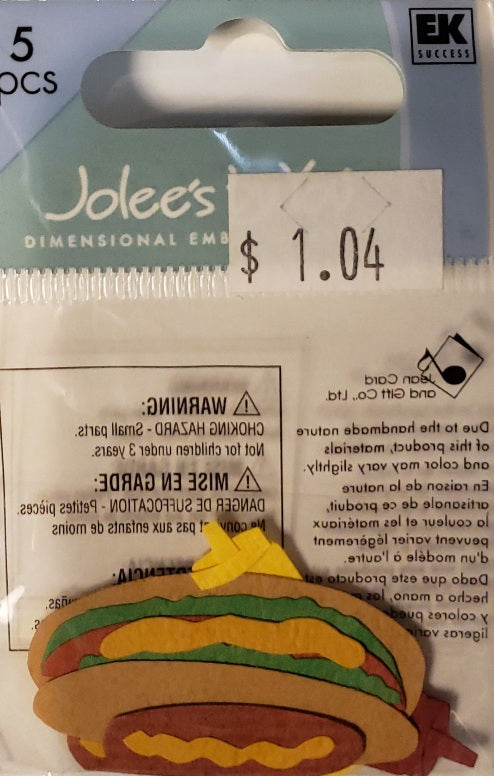 Jolee's Boutique Dimensional Sticker - hot dog - x small pack