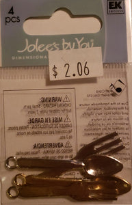 Jolee's Boutique Dimensional Sticker - spoon and fork metal - x small pack