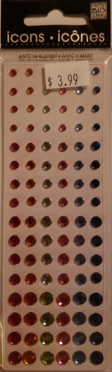 Me and my big ideas Mambi - icon rhinestones singles  - multi assortment red orange green pink light and dark blue