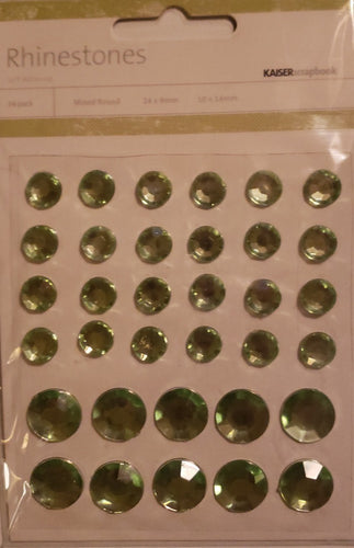 Kaiser craft - rhinestones mixed rounds - 34 pack - mint