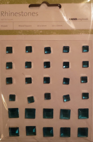 Kaiser craft - rhinestones mixed squares - 30 pack - blue