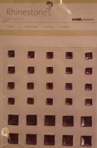 Kaiser craft - rhinestones mixed squares - 30 pack - lilac