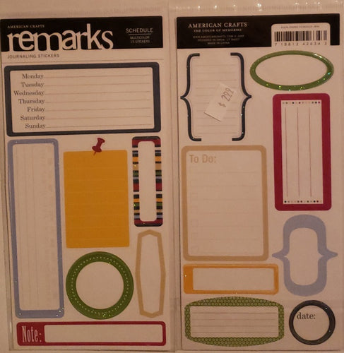 American crafts -remarks - schedule sticker sheet