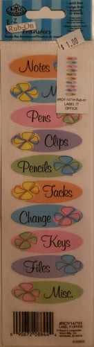 Royal Langnickel - rub on transfers - label it office