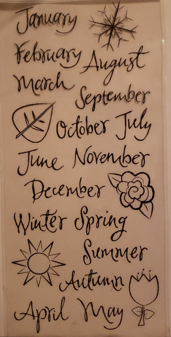 Karen Foster - flat stickers - clearly Months and seasons words