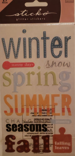 Sticko - flat stickers - glitter seasons words