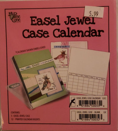 Pine cone press - Easel jewel case calendar - small 4 1/2