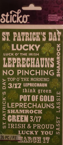 Sticko - flat stickers - st. Patrick's pot of gold phrases