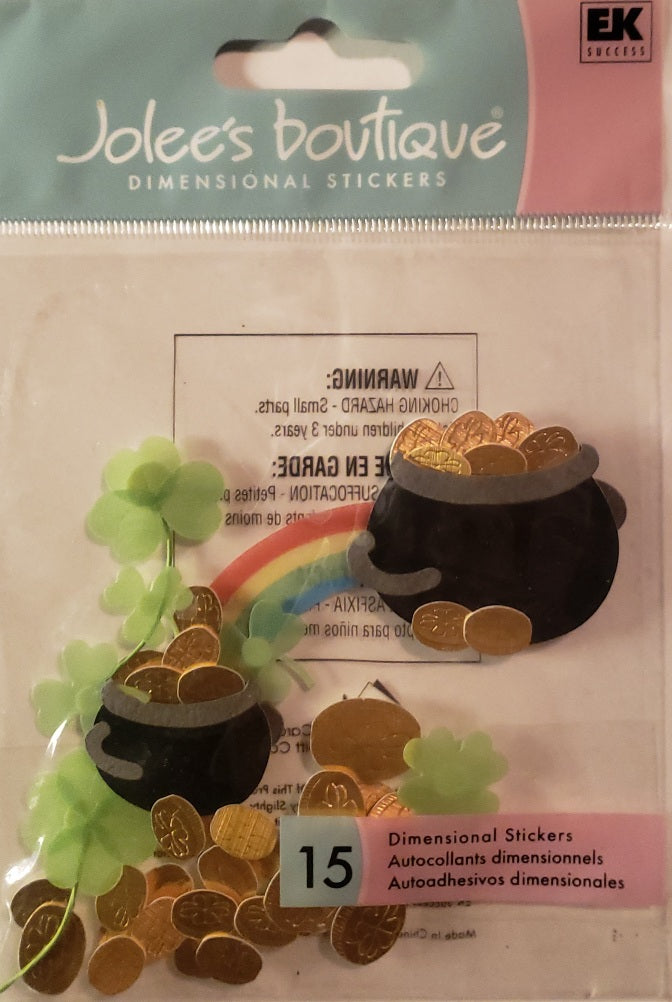 Jolees Boutique- dimensional sticker - pot o' gold