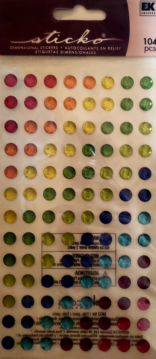 Sticko - dimensional sticker sheets - dots brights circles enamel