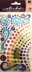 Sticko - dimensional sticker sheets - dots rainbow circles enamel