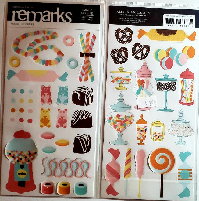 AC - American crafts - ReMarks stickers - candy shoppe journal glitter