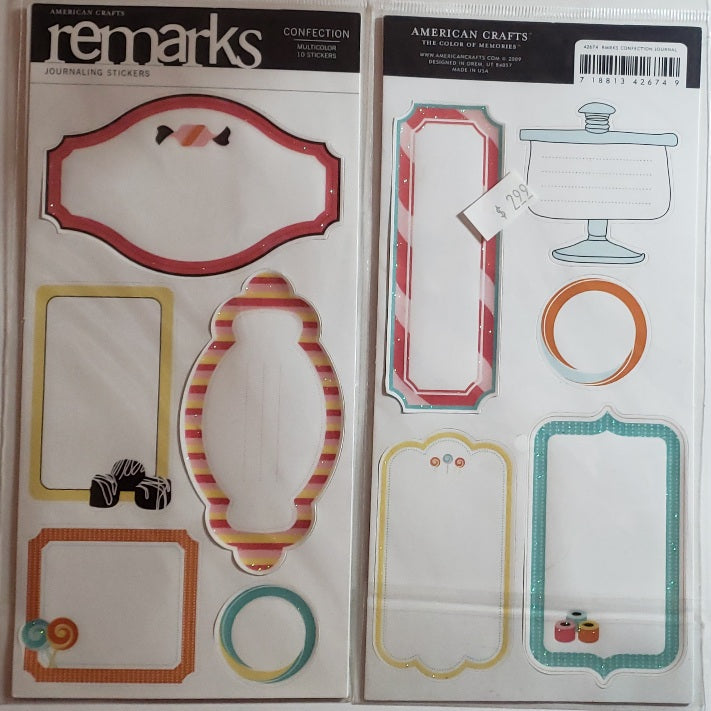 AC - American crafts - ReMarks stickers - confection journal glitter