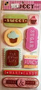 Die cuts with a view DCWV - dimensional sticker sheet - the sweet glitter stack - dessert