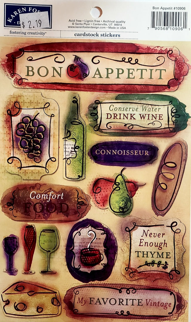 Karen Foster cardstock sticker - bon appetit