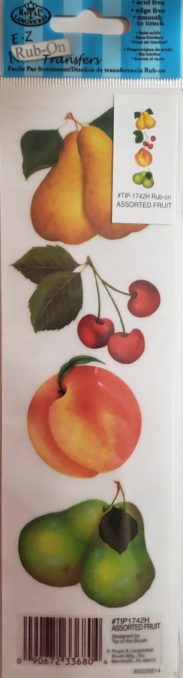 Royal Langnickel - rub on transfers - assorted fruit