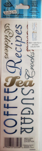 Royal Langnickel - rub on transfers - kitchen collection words