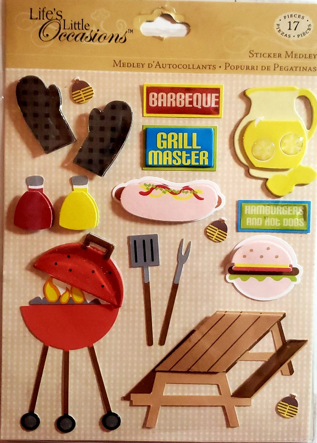 K and company - dimensional stickers - lifes little occasions- BBQ