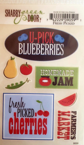 Shabby green door - rub ons - fresh picked