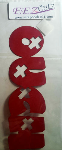 Eez cuts  - laser cut title   - ouch word red