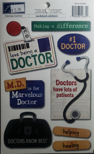 Karen Foster - cardstock stickers sheet - doctor