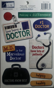 Karen Foster - cardstock stickers sheet - doctor