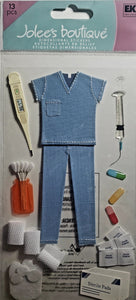 Jolee's by you Boutique Dimensional Sticker - nurse scrubs - large pack